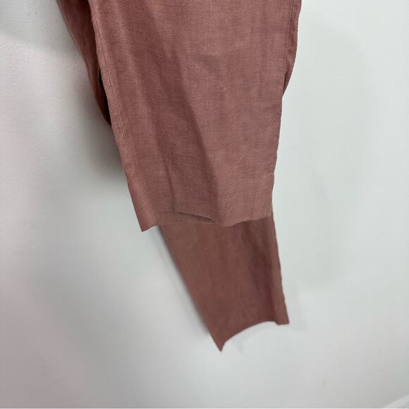 Aritzia Babaton Linen Blend Cropped Pant Blush Pink Pull on size 0 - Picture 5 of 8